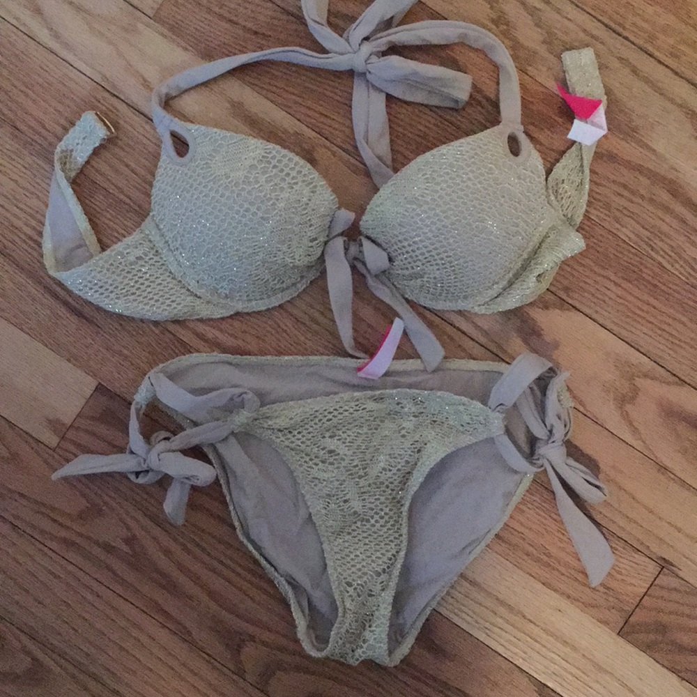 Gorgeous gold mesh Victoria’s Secret bikini